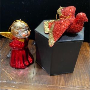 ‼️SOLD‼️Christmas Angel Bell Sparkly Bird